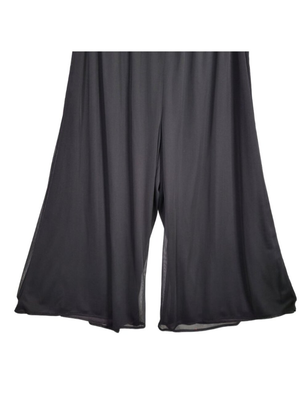 Connected Woman Size 18W 20W Pants Dressy Flowy Chiffon Palazzo Wide-Leg Black - Picture 4 of 11
